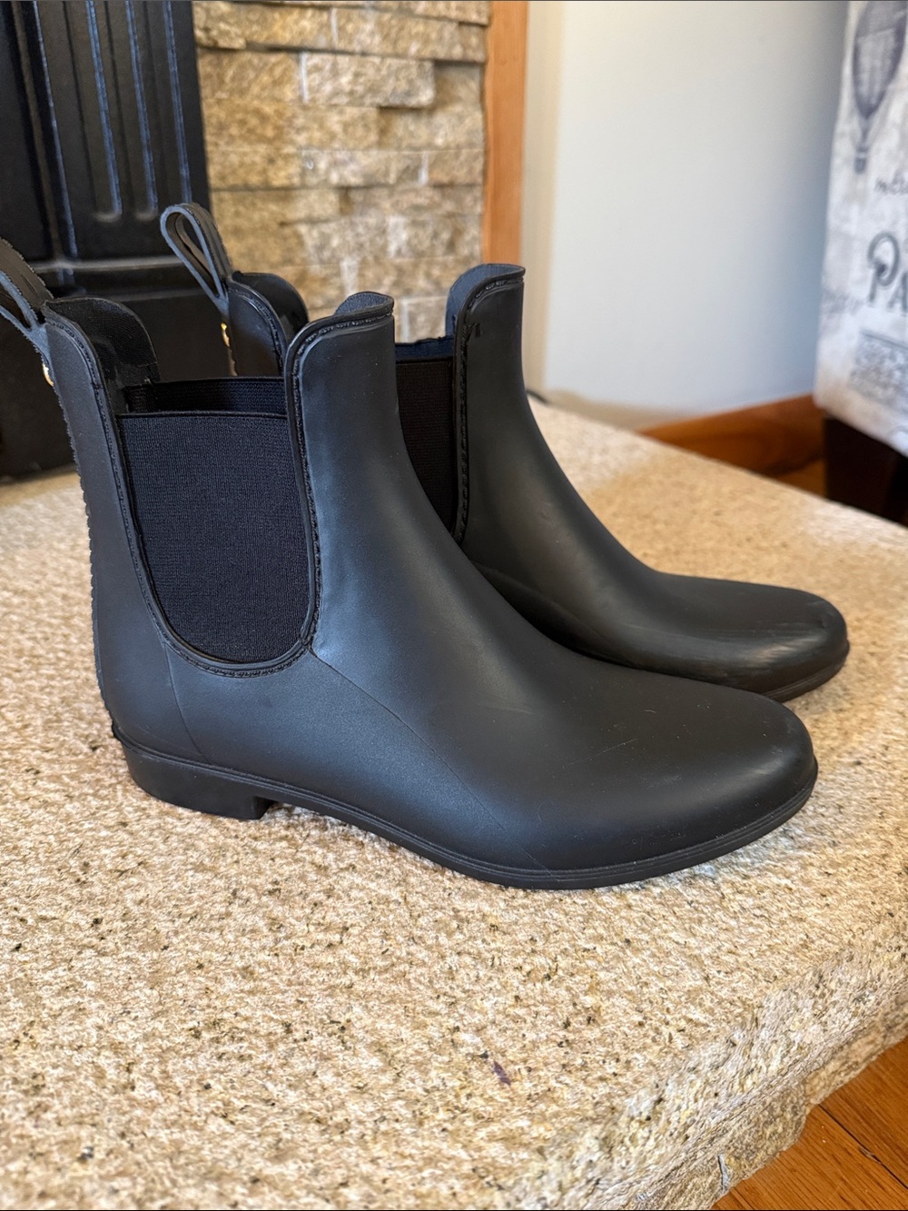 Sam Edelman Matte Black Chelsea Rain Booties